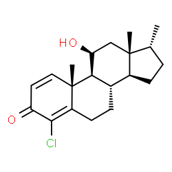 4-chloro-11-hydroxy-17-methylandrosta-1,4-dien-3-one结构式