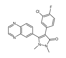 4-(3-氯-4-氟苯基)-1,2-二甲基-5-(喹噁啉-6-基)-1H-吡唑-3(2H)-酮结构式