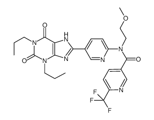 1,3-dipropyl-8-[6-(N-[6-(trifluoromethyl)nicotinoyl]-N-(2-methoxyethyl)amino)-3-pyridyl]xanthine Structure