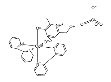 (pyridoxinato)bis(2,2'-bipyridyl)cobalt(III) perchlorate Structure
