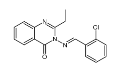 3-(2-chlorobenzalamino)-2-ethyl-4(3H)-quinazolinone Structure