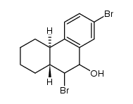 (4aβ,9α,10β)-7,10-dibromo-9-hydroxy-trans-1,2,3,4,4a,9,10,10a-octahydrophenanthrene结构式
