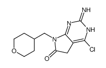 2-amino-4-chloro-7-(oxan-4-ylmethyl)-5H-pyrrolo[2,3-d]pyrimidin-6-one Structure