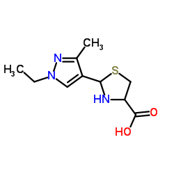 2-(1-Ethyl-3-methyl-1H-pyrazol-4-yl)-1,3-thiazolidine-4-carboxylic acid Structure