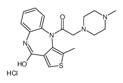 1-methyl-10-[2-(4-methylpiperazin-1-yl)acetyl]-5H-thieno[3,4-b][1,5]benzodiazepin-4-one,hydrochloride Structure