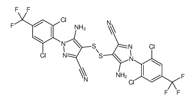 5-amino-4-[[5-amino-3-cyano-1-[2,6-dichloro-4-(trifluoromethyl)phenyl]pyrazol-4-yl]disulfanyl]-1-[2,6-dichloro-4-(trifluoromethyl)phenyl]pyrazole-3-carbonitrile structure