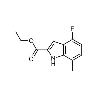 4-氟-7-甲基-1H-吲哚-2-羧酸乙酯结构式