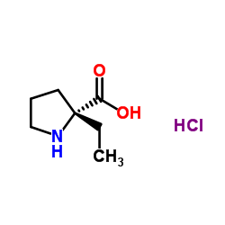 (R)-2-乙基吡咯烷-2-羧酸盐酸盐结构式