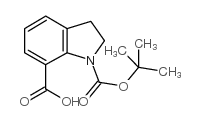 N-Boc-吲哚啉-7-羧酸结构式