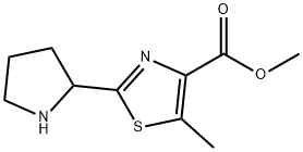 甲基 5-甲基-2-(吡咯烷-2-基)-1,3-噻唑-4-甲酸基酯结构式