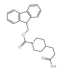 3-(1-(((9H-芴-9-基)甲氧基)羰基)哌啶-4-基)丙酸结构式