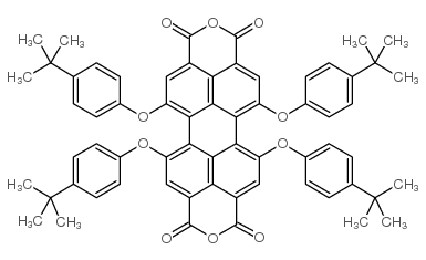 1,6,7,12-四叔丁基苯氧基苝-3,4,9,10-四甲酸二酐结构式