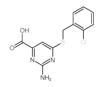 4-Pyrimidinecarboxylicacid, 2-amino-6-[[(2-chlorophenyl)methyl]thio]- Structure