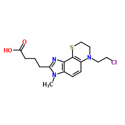 4-[6-(2-Chloroethyl)-3-methyl-3,6,7,8-tetrahydroimidazo[4,5-h][1,4]benzothiazin-2-yl]butanoic acid structure