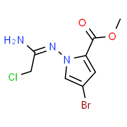(E)-甲基 1-((1-氨基-2-氯亚乙基)氨基)-4-溴-1H-吡咯-2-甲酸基酯结构式