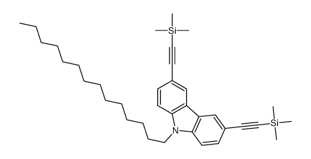 trimethyl-[2-[9-tetradecyl-6-(2-trimethylsilylethynyl)carbazol-3-yl]ethynyl]silane结构式
