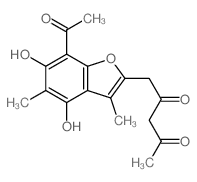 2,4-Pentanedione, 1-(7-acetyl-4, 6-dihydroxy-3,5-dimethyl-2-benzofuranyl)-结构式