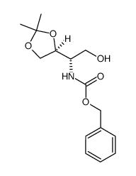 (4S,1'S)-4-[1'-(N-benzyloxycarbonyl)amino-2'-hydroxyethyl]-2,2-dimethyl-1,3-dioxolane结构式