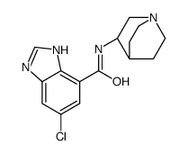 N-[(3S)-1-azabicyclo[2.2.2]octan-3-yl]-6-chloro-1H-benzimidazole-4-carboxamide结构式