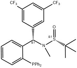 [S(R)]-N-[(S)-[3,5-双(三氟甲基)苯基][2-(二苯基膦)苯基]甲基]-N-甲基-2-叔丁基亚磺酰胺结构式