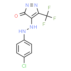 (Z)-4-(2-(4-CHLOROPHENYL)HYDRAZONO)-3-(TRIFLUOROMETHYL)-1H-PYRAZOL-5(4H)-ONE Structure