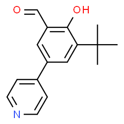3-(叔丁基)-2-羟基-5-(吡啶-4-基)苯甲醛结构式