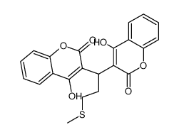 4,4'-dihydroxy-3,3'-(3-methylsulfanyl-propane-1,1-diyl)-bis-chromen-2-one Structure