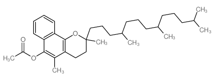 2H-Naphtho[1,2-b]pyran-6-ol, 3,4-dihydro-2,5-dimethyl-2-(4,8, 12-trimethyltridecyl)-, acetate结构式