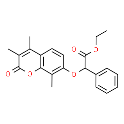 ethyl 2-phenyl-2-(3,4,8-trimethyl-2-oxochromen-7-yl)oxyacetate结构式