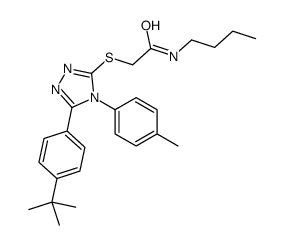 N-butyl-2-[[5-(4-tert-butylphenyl)-4-(4-methylphenyl)-1,2,4-triazol-3-yl]sulfanyl]acetamide Structure