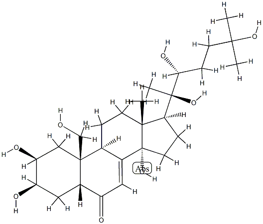(22R)-2β,3β,14,19,20,22,25-Heptahydroxy-5β-cholest-7-en-6-one Structure