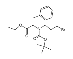 (S)-N-(3-bromopropyl)-N-(tert-butoxycarbonyl)phenylalanine ethyl ester Structure
