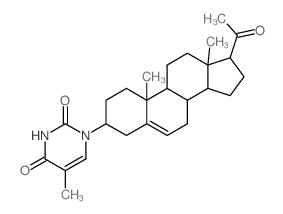 2,4(1H,3H)-Pyrimidinedione,5-methyl-1-[(3b)-20-oxopregn-5-en-3-yl]-(9CI) Structure