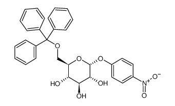 4-硝基苯基-6-O-三苯甲基-Α-D-吡喃葡萄糖苷结构式