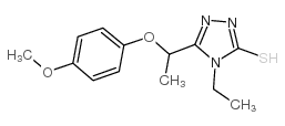 4-乙基-5-[1-(4-甲氧基苯氧基)乙基]-4H-1,2,4-噻唑-3-硫醇结构式