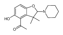4-acetyl-2,3-dihydro-3,3-dimethyl-5-hydroxy-2-(1-piperidino)benzo[b]furan Structure