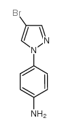 4-(4-溴-1H-吡唑-1-基)苯胺结构式