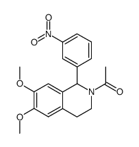 1-[6,7-Dimethoxy-1-(3-nitro-phenyl)-3,4-dihydro-1H-isoquinolin-2-yl]-ethanone结构式