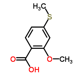 2-甲氧基-4-(甲硫基)苯甲酸结构式