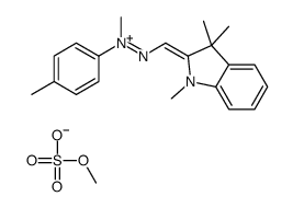 1,3,3-三甲基-2-[[甲基(4-甲基苯基)亚联氨基]甲基]-3H-吲哚硫酸甲酯结构式