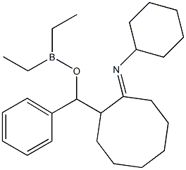 Diethyl[phenyl[2-(cyclohexylimino)cyclooctyl]methoxy]borane Structure
