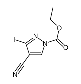 ethyl 4-cyano-3-iodopyrazole-1-carboxylate结构式