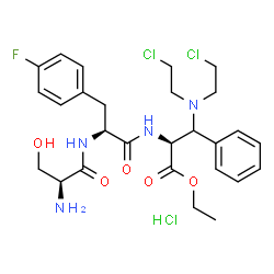 ethyl 3-[bis(2-chloroethyl)amino]-N-(4-fluoro-N-L-seryl-3-phenyl-L-alanyl)-3-phenyl-L-alaninate monohydrochloride Structure