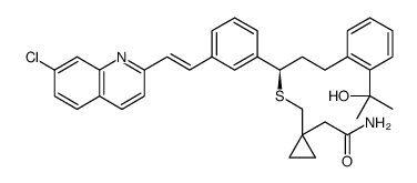Cyclopropaneacetamide, 1-[[[(1R)-1-[3-[(1E)-2-(7-chloro-2-quinolinyl)ethenyl]phenyl]-3-[2-(1-hydroxy-1-methylethyl)phenyl]propyl]thio]methyl] Structure