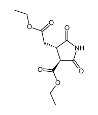 trans-3-carbethoxy-4-carbethoxymethylpyrrolidine-2,5-dione结构式