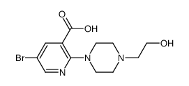 5-bromo-2-[4-(2-hydroxy-ethyl)-piperazin-1-yl]-nicotinic acid Structure