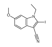 1-ethyl-2-iodo-6-methoxyindole-3-carbonitrile Structure