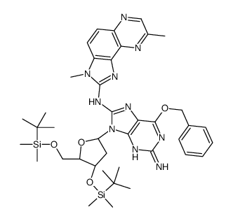 3',5'-二-O-叔丁基二甲基甲硅烷基-2'-脱氧-8-[(3-甲基-8-甲基-3H-咪唑并[4,5-f]喹喔啉-2-基)氨基]-6-O-苄基鸟苷-d3结构式