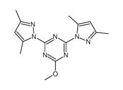 2,4-bis(3,5-dimethylpyrazol-1-yl)-6-methoxy-1,3,5-triazine结构式