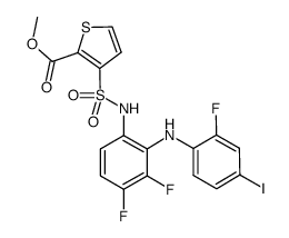 methyl 3-(N-(3,4-difluoro-2-(2-fluoro-4-iodophenylamino)phenyl)sulfamoyl)thiophene-2-carboxylate结构式